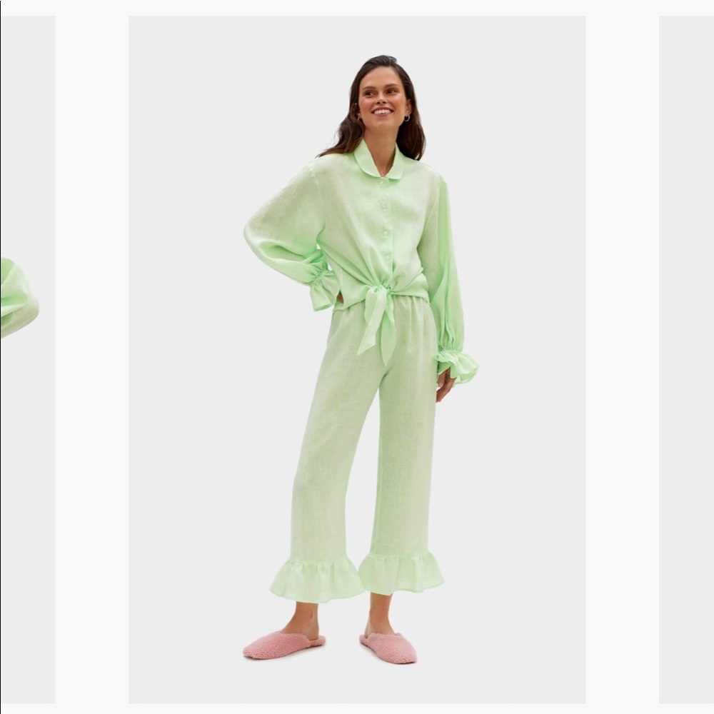 Daily Sleeper Rumba Linen Lounge Suit in YELLOW, size small NWT